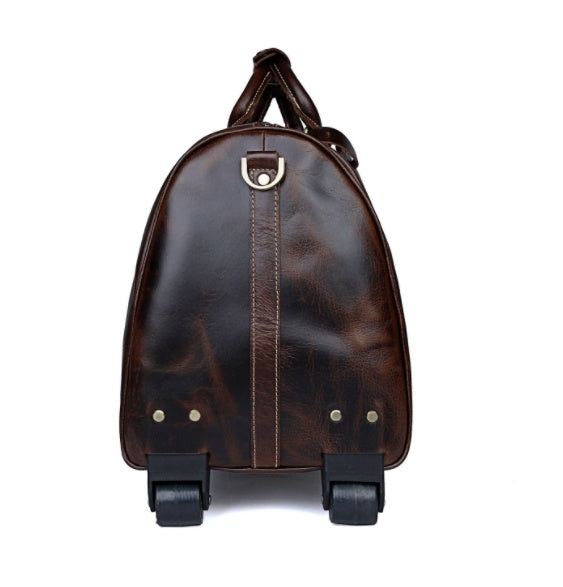 Cowhide Trolley Travel Bag