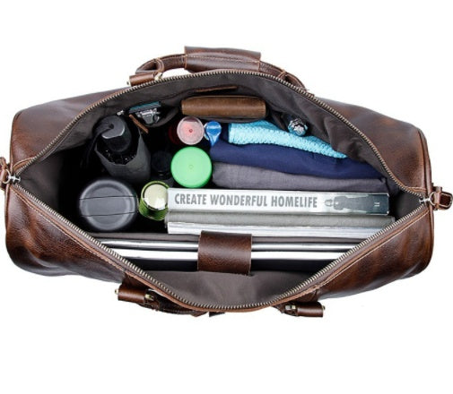 Cowhide Trolley Travel Bag